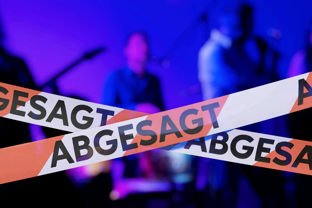 Absperrband - abgesagte Veranstaltung - wer zahlt?