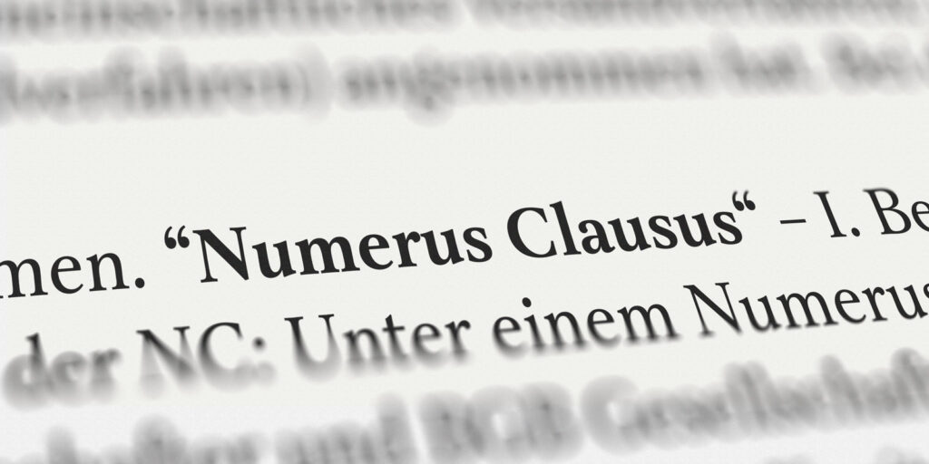 Numerus Clausus, Def. in Buch