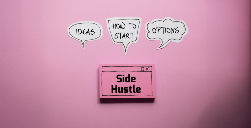 Juristischen Nebenjobs - Sprechblasen "Side hustle"