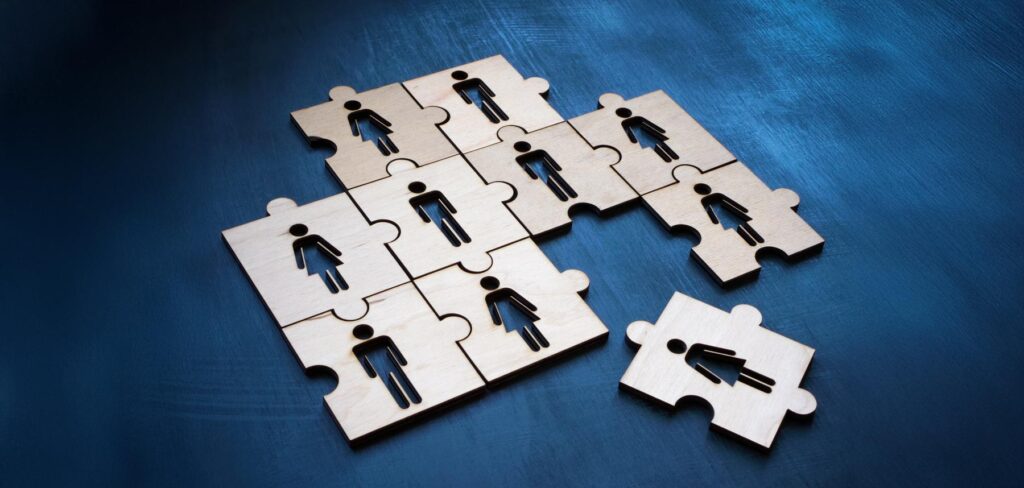 Vorbereitung auf ein Vorstellungsgespräch - Puzzleteile mit Menschen