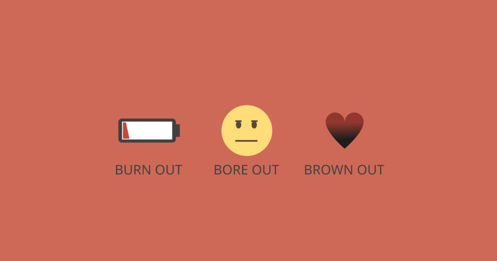 Boreout, Burnout, Brownout, Illustration